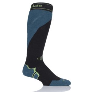 Bridgedale Men's Mountain Merino Ski Socks (Black/Green)
