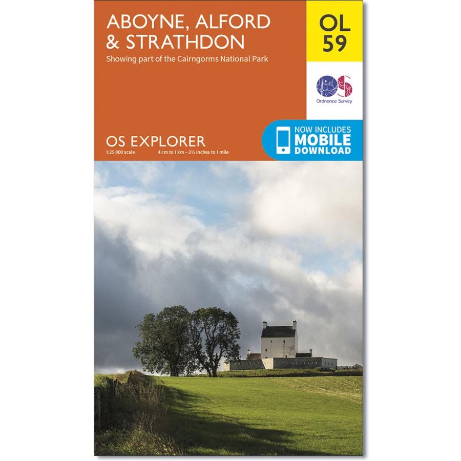Ordnance Survey Map OL 59 Aboyne, Alford & Strathdon