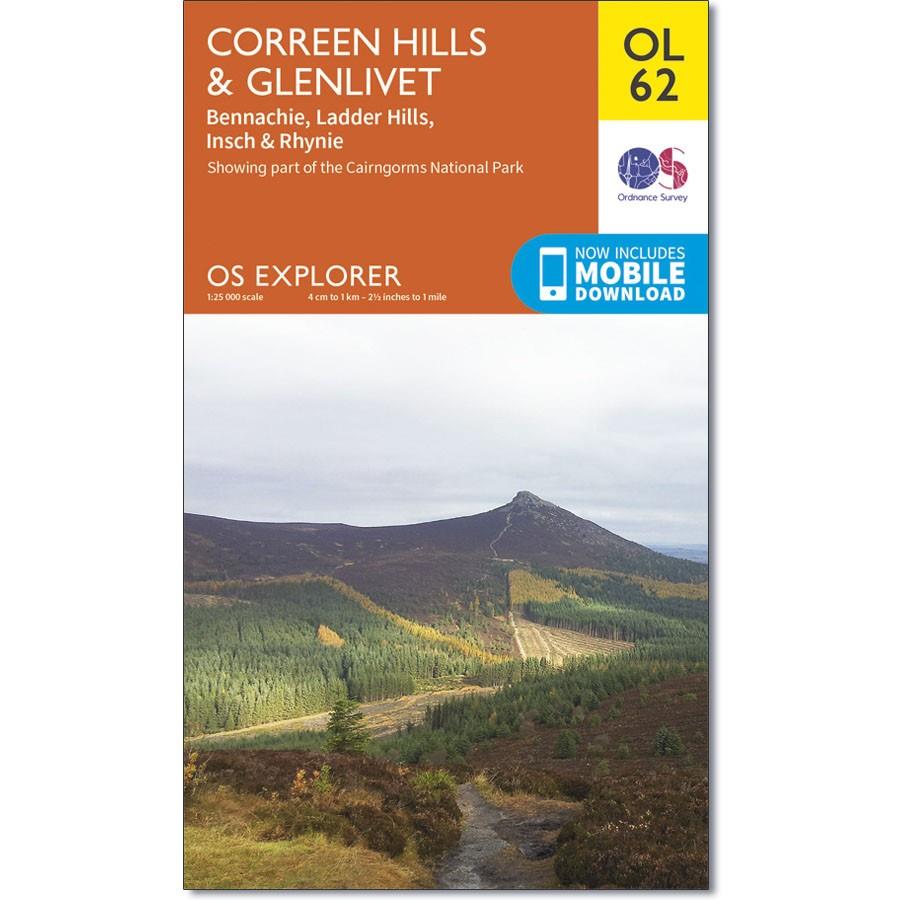Ordnance Survey Map OL 62 Coreen Hills & Glenlivet