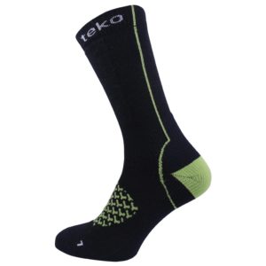 Teko Men's  Mountain Bike Socks Light Cushion Merino(Black/Lime)