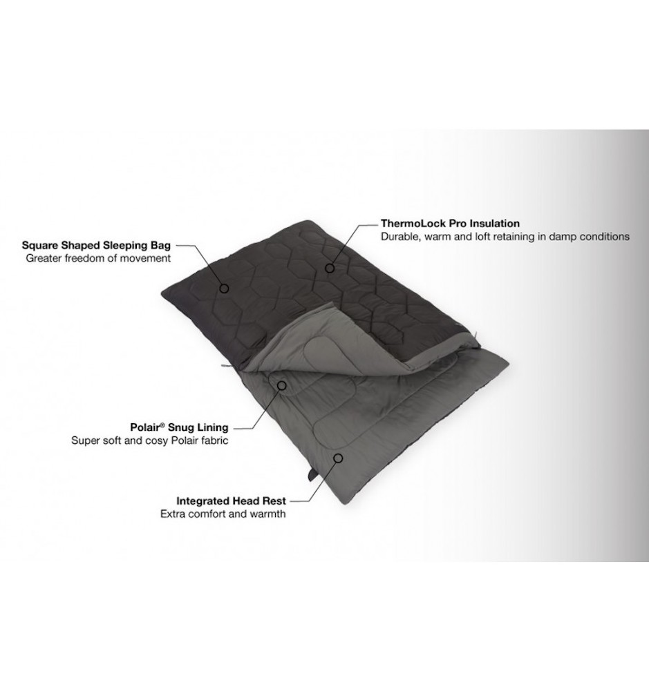 Vango Serenity Superwarm Shadow Grey Double Sleeping Bag 2020 