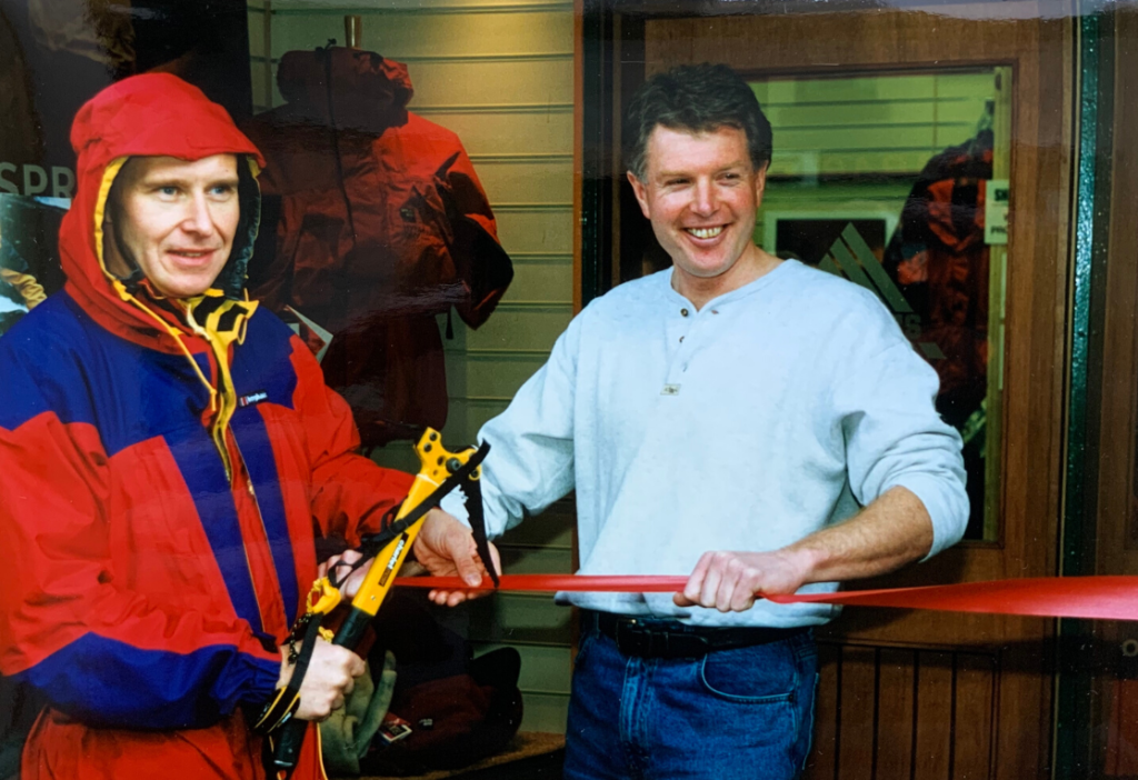 Alan hinkes a British mountaineer, opening the paisley shop on the 11th November 1997.