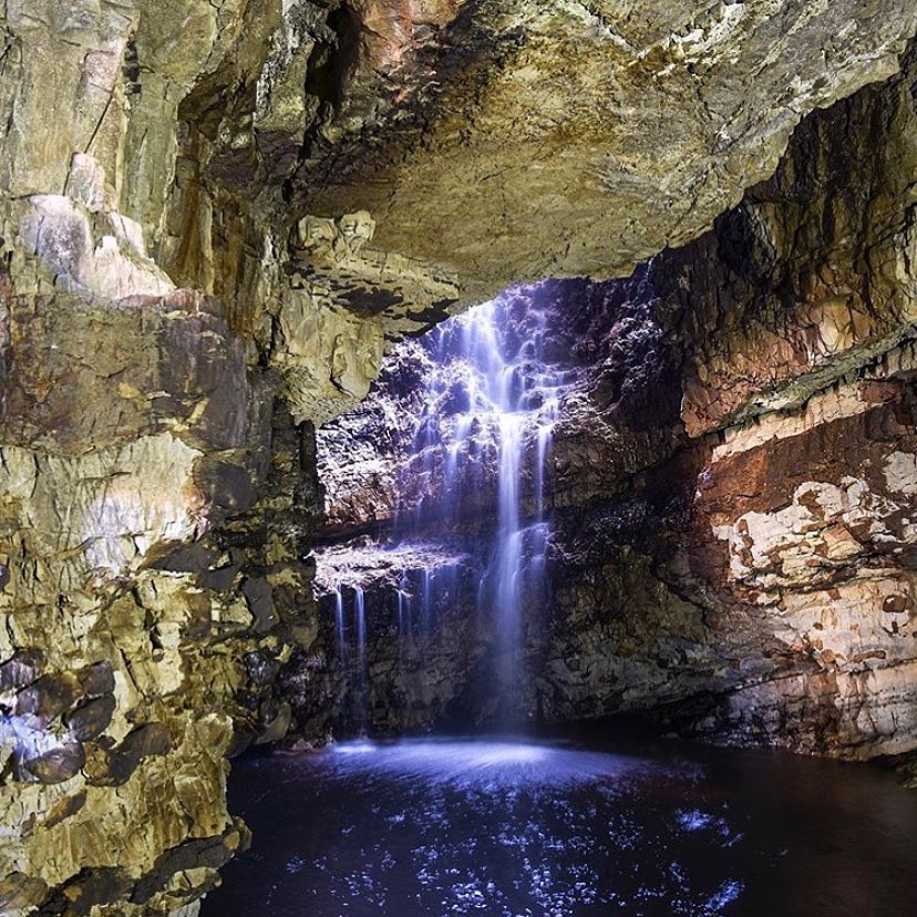 The smoo cave is one of the stops along the north coast 500 located in Durness. 