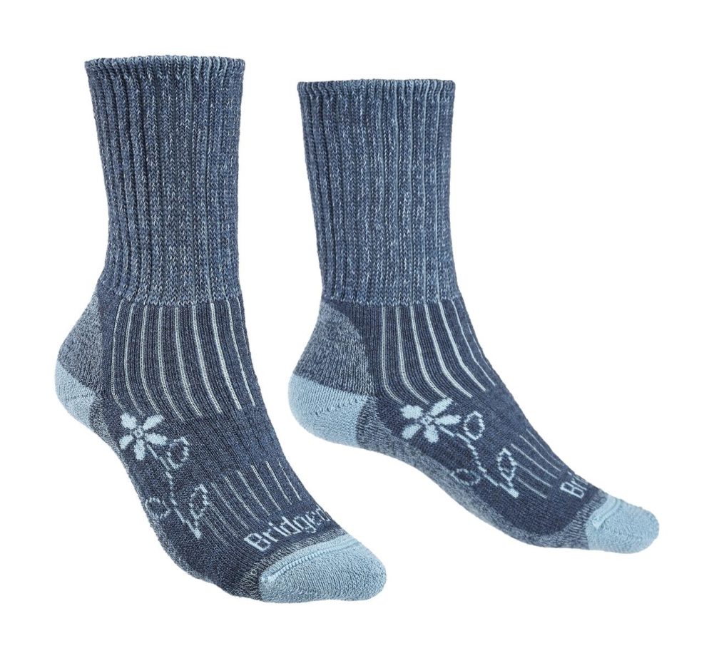 Bridgedale Women's Hike Midweight Merino Comfort Boot Socks (Blue)