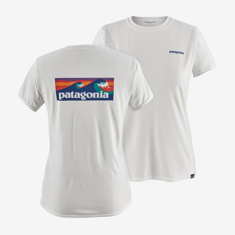 Patagonia Women's Capilene® Cool Daily Graphic Shirt (Boardshort Logo/White)