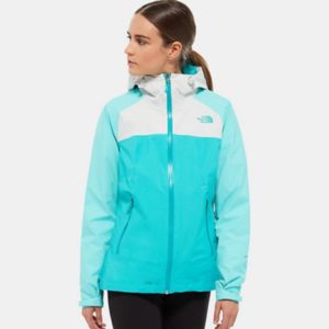 The North Face Women’s Women’s Stratos WP Jacket (Ion Blue/ Mint Blue/ Tin Grey)