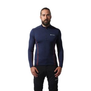 Montane Men's Dart Zip Neck T-Shirt (Antarctic Blue)