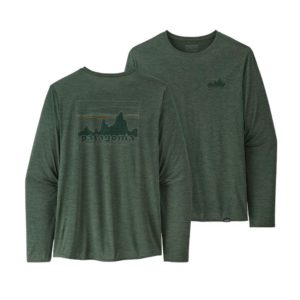 Patagonia Men’s Long-Sleeved Capilene® Cool Daily Graphic Shirt (73 Skyline/Pinyon Green X-Dye)