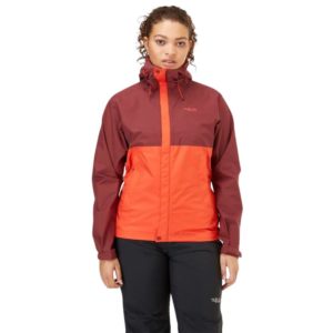 Rab Women's Downpour Eco Waterproof Jacket (Deep Heather/Red Grapefruit)