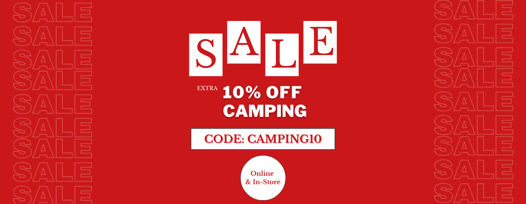 Camping equipment sale